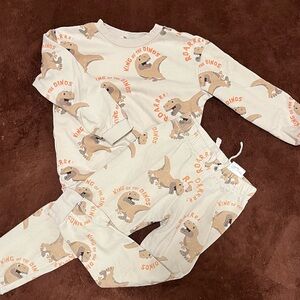 H&M Beige Dinosaur Print Set